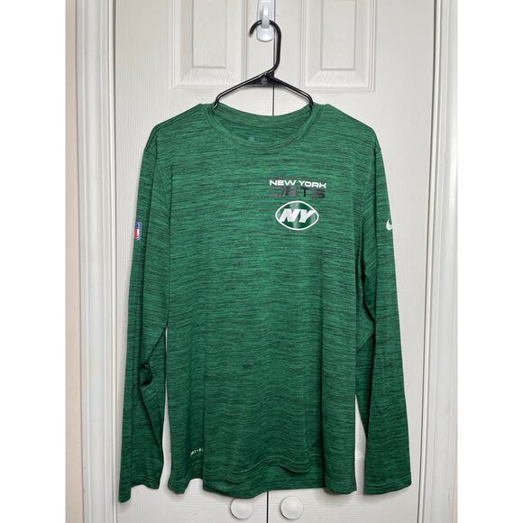 Nike Dri-Fit Mens New York Jets Infield Apparel Long Sleeve Shirt Size Large NFL - Picture 1 of 7